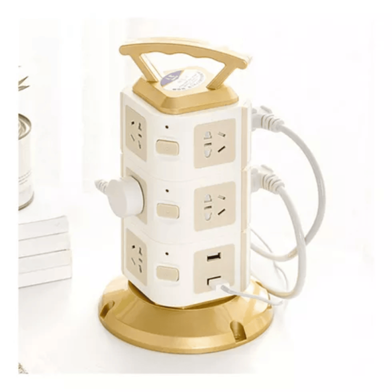 Comprar Torre Multi Toma Corriente 3 Niveles Usb en Electroshopy - Ángulo 3